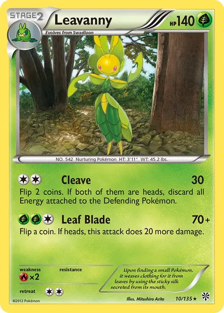 Leavanny, Pokémon card PLS 10 — Plasma Storm set