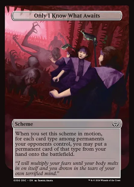 Only I Know What Awaits, Magic card DSC 350 — Duskmourn: House of Horror Commander set