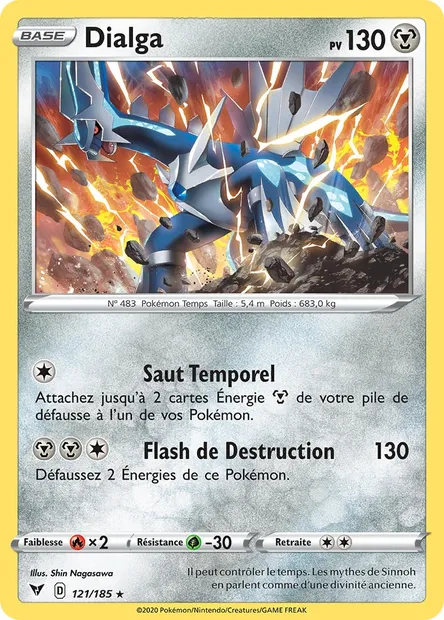 Dialga, carte Pokémon VIV 121 — extension Voltage Éclatant