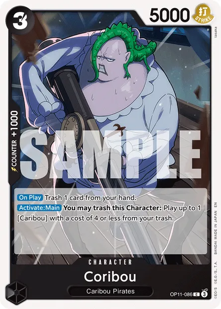 Coribou, One Piece card OP11-086 — A FIST OF DIVINE SPEED set