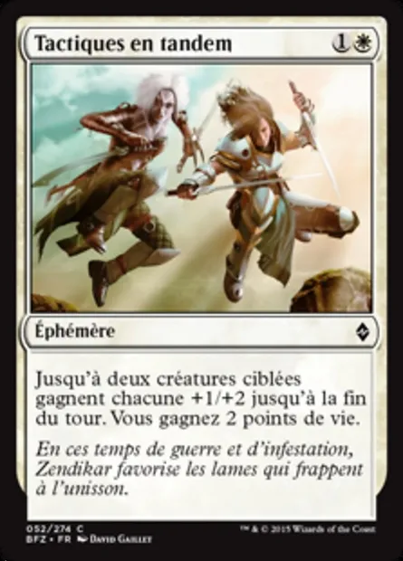 Tactiques en tandem, carte Magic BFZ 52 — extension La bataille de Zendikar