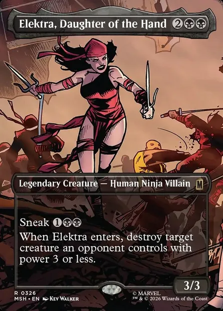 Elektra, Daughter of the Hand, Magic card MSH 326 — Marvel Super Heroes set