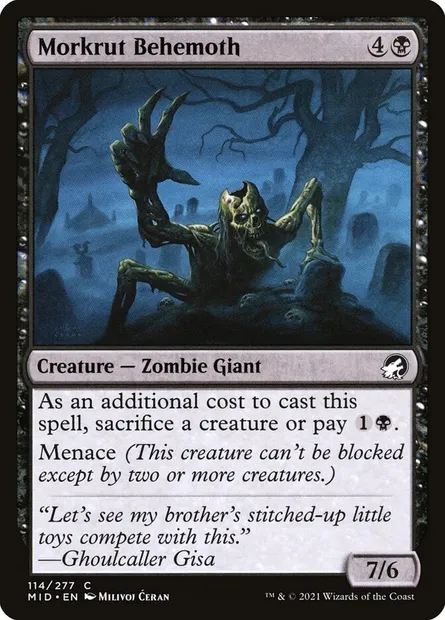 Morkrut Behemoth, Magic card MID 114 — Innistrad: Midnight Hunt set