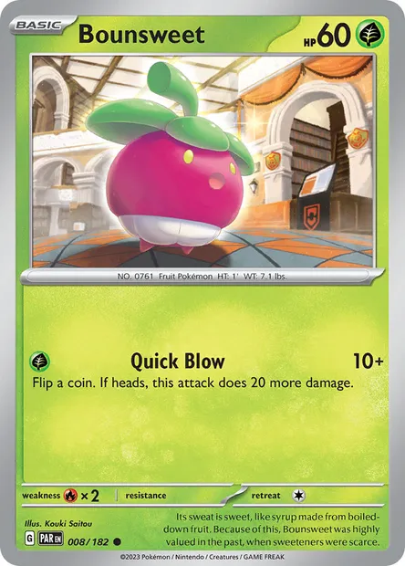 Bounsweet, Pokémon card PAR 008 — Paradox Rift set