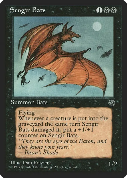 Sengir Bats, Magic card HML 57a — Homelands set