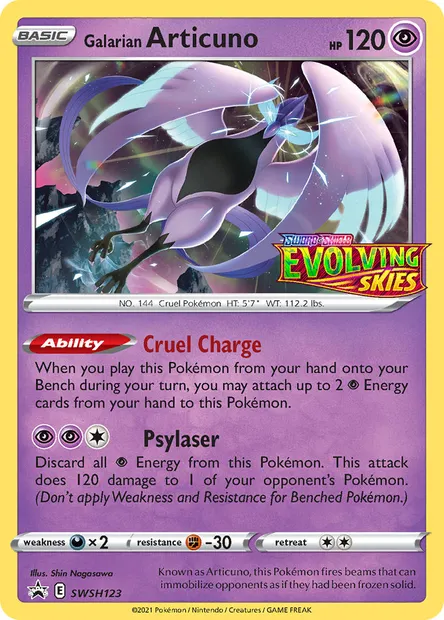 Galarian Articuno, Pokémon card SWSH 123 — SWSH Black Star Promos set