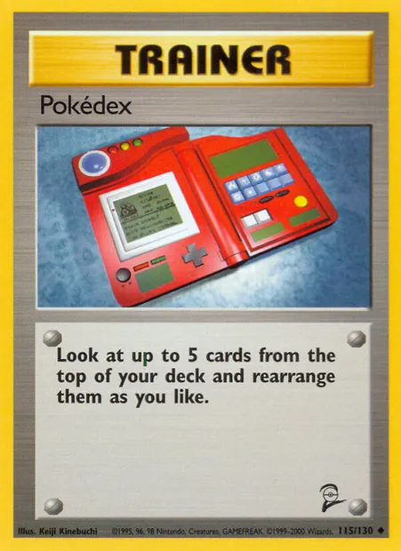 Pokédex, carte Pokémon B2 115 — extension Base Set 2