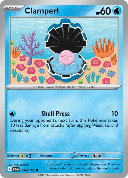 Clamperl, Pokémon card DRI 054 — Destined Rivals set