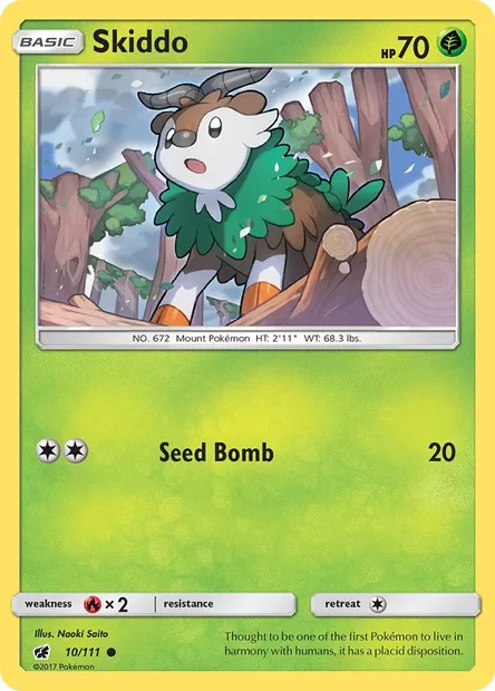 Skiddo, Pokémon card CIN 10 — Crimson Invasion set