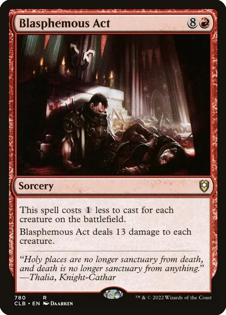 Blasphemous Act, Magic card CLB 780 — Commander Legends: Battle for Baldur's Gate set