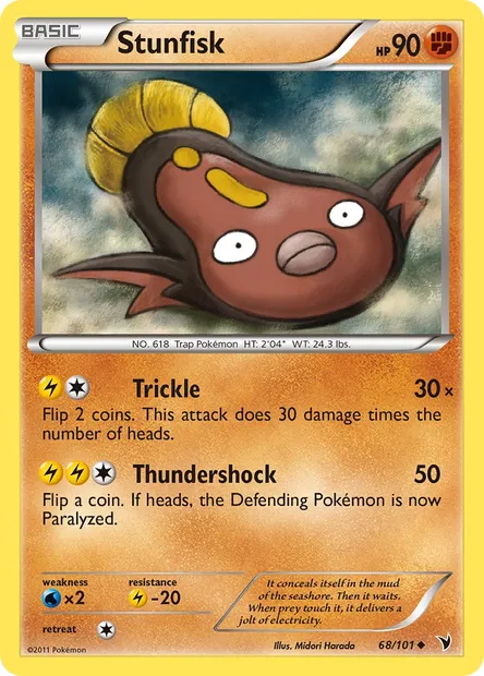 Stunfisk, Pokémon card NVI 68 — Noble Victories set