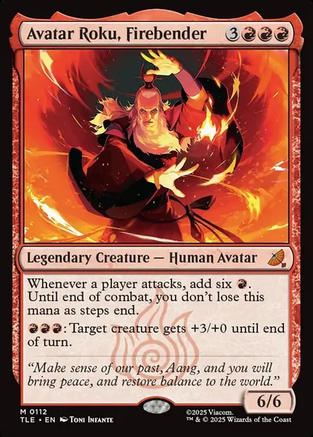 Avatar Roku, Firebender, Magic card TLE 112 — Avatar: The Last Airbender Eternal set