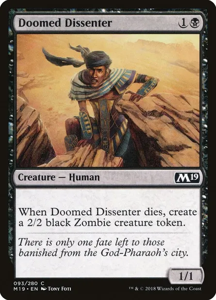 Doomed Dissenter, Magic card M19 93 — Core Set 2019 set