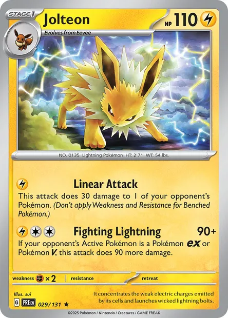 Jolteon, Pokémon card PRE 029 — Prismatic Evolutions set