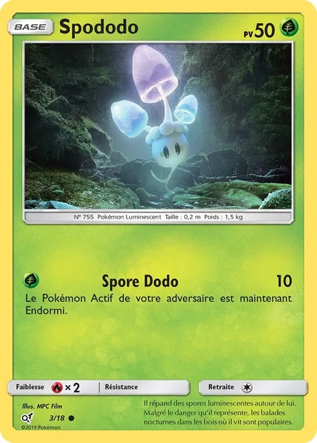 Spododo, carte Pokémon DET 3 — extension Détective Pikachu