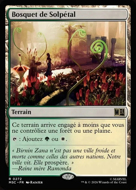 Bosquet de Solpétal, carte Magic MSC 272 — extension Marvel Super Heroes Commander