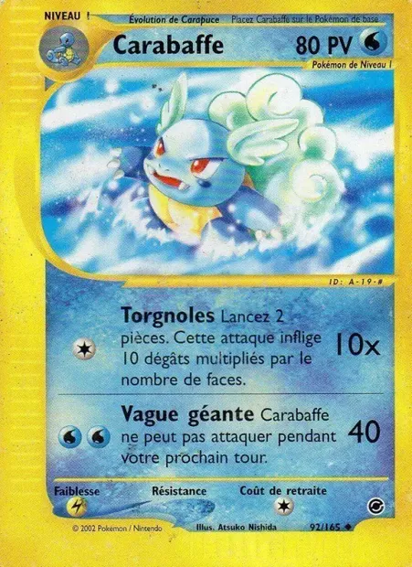 Carabaffe, carte Pokémon EX 92 — extension Expedition