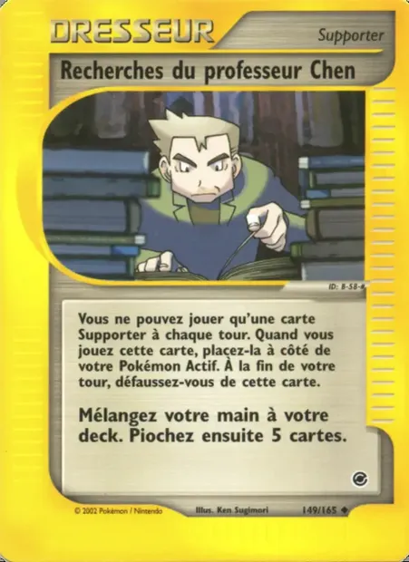 Recherches du professeur Chen, carte Pokémon EX 149 — extension Expedition