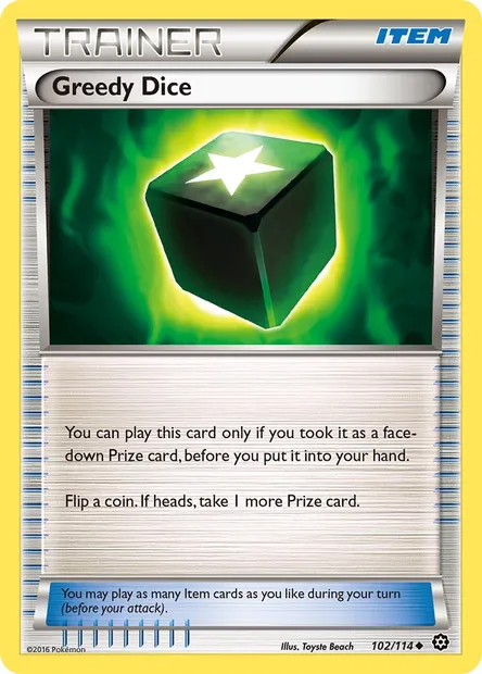 Greedy Dice, Pokémon card STS 102 — Steam Siege set