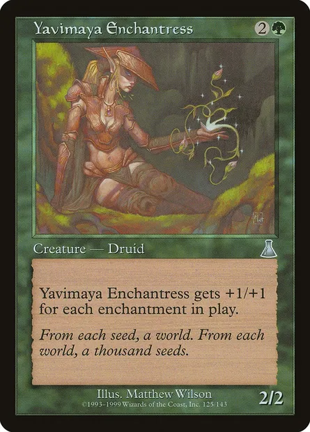 Enchanteresse de la Yavimaya, carte Magic UDS 125 — extension Destinée d'Urza