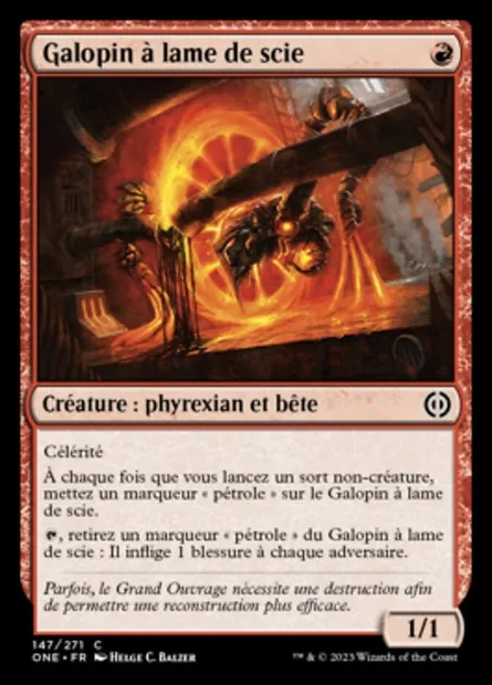 Galopin à lame de scie, carte Magic ONE 147 — extension Tous Phyrexians