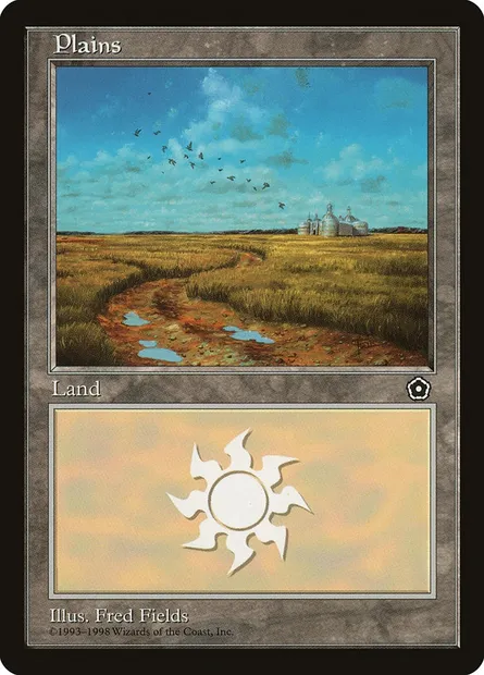 Plains, Magic card P02 153 — Portal Second Age set