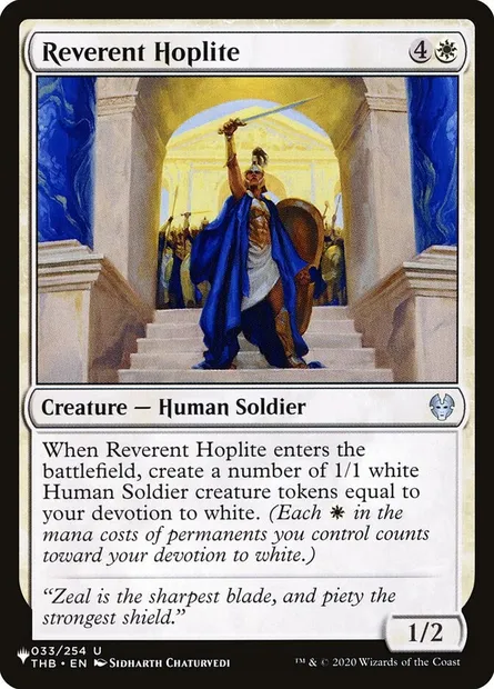 Hoplite révérende, carte Magic PLST THB-33 — extension The List
