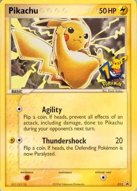 Pikachu, carte Pokémon PR 012 — extension Assorted Promos