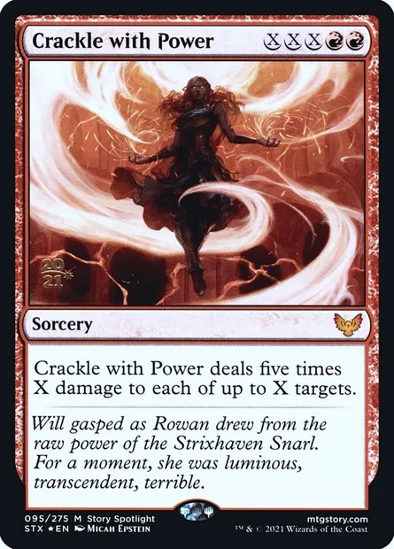 Crackle with Power, Magic card PSTX 95s — Strixhaven: School of Mages Promos set