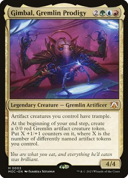 Gimbal, Gremlin Prodigy, Magic card MOC 3 — March of the Machine Commander set