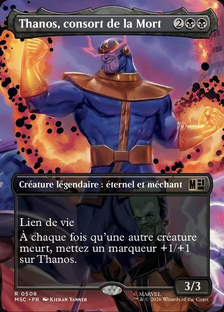 Thanos, consort de la Mort, carte Magic MSC 508 — extension Marvel Super Heroes Commander