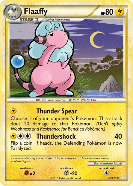Flaaffy, Pokémon card HS 42 — HeartGold SoulSilver set