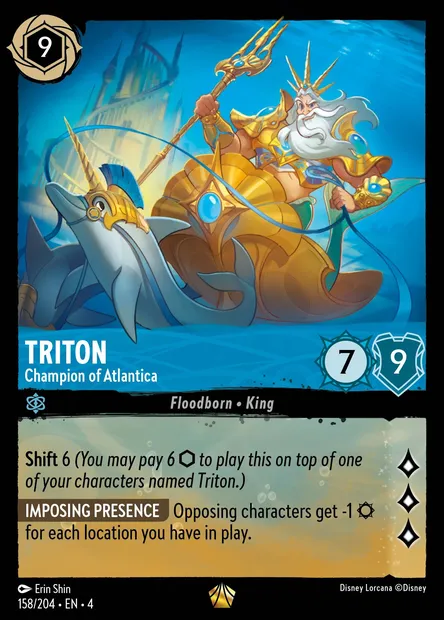 Triton - Champion of Atlantica, Disney Lorcana card CH4-158 — Ursula's Return set