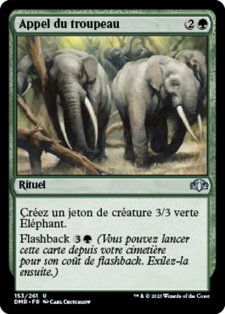 Appel du troupeau, carte Magic DMR 153 — extension Dominaria Remastered