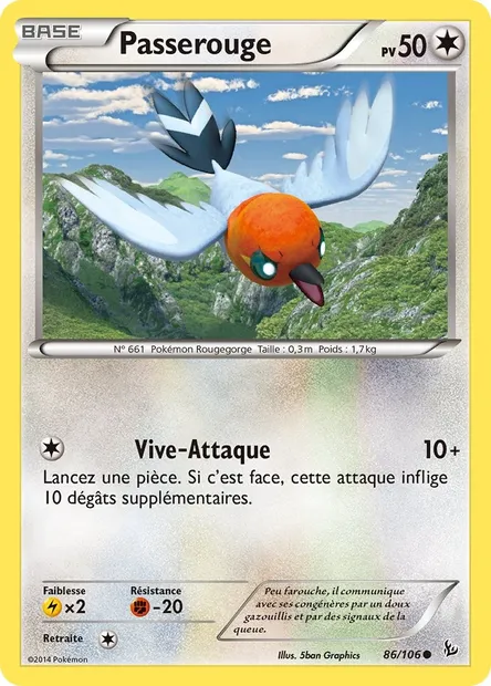 Passerouge, carte Pokémon FLF 86 — extension Étincelles