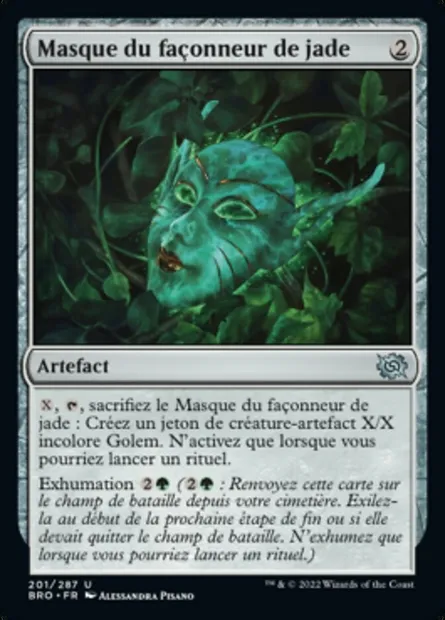 Masque du façonneur de jade, carte Magic BRO 201 — extension La Guerre Fratricide