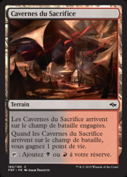 Cavernes du Sacrifice, carte Magic FRF 165 — extension Destin reforgé