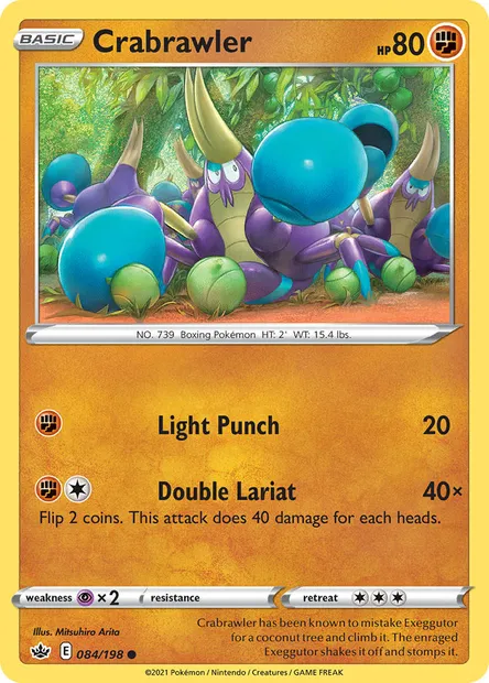 Crabrawler, Pokémon card CRE 84 — Chilling Reign set