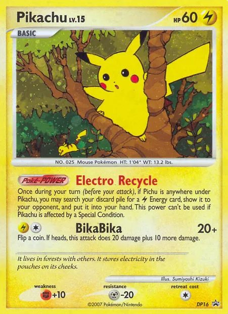 Pikachu, carte Pokémon DP 16 — extension Promo DP