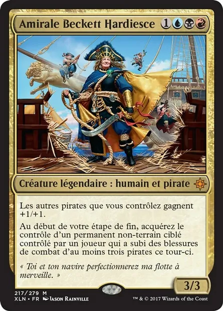 Amirale Beckett Hardiesce, carte Magic XLN 217 — extension Ixalan