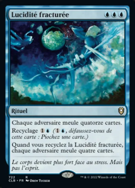 Lucidité fracturée, carte Magic CLB 722 — extension Commander Légendes : la bataille de la Porte de Baldur