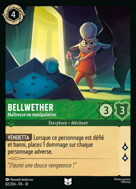 Bellwether - Maîtresse en manipulation, carte Disney Lorcana CH10-082 — extension Lueurs dans les Profondeurs