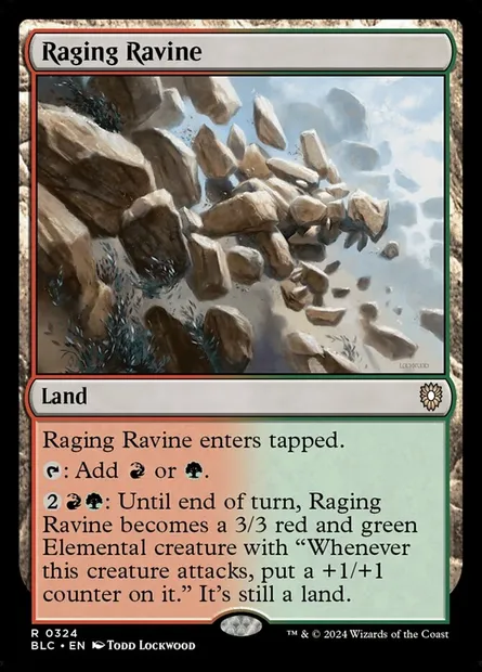 Raging Ravine, Magic card BLC 324 — Bloomburrow Commander set