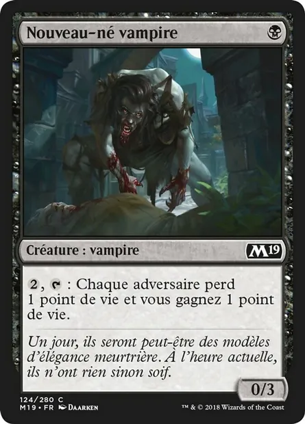 Nouveau-né vampire, carte Magic M19 124 — extension Core Set 2019