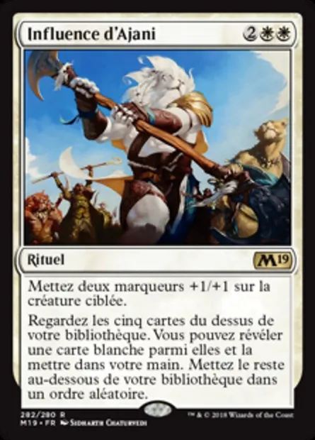 Influence d'Ajani, carte Magic M19 282 — extension Core Set 2019