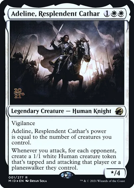Adeline, Resplendent Cathar, Magic card PMID 1s — Innistrad: Midnight Hunt Promos set