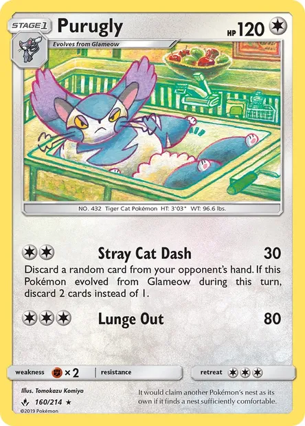 Purugly, Pokémon card UNB 160 — Unbroken Bonds set