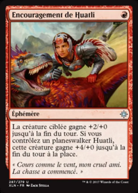 Encouragement de Huatli, carte Magic XLN 287 — extension Ixalan