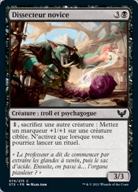 Dissecteur novice, carte Magic STX 79 — extension Strixhaven: l'Académie des Mages