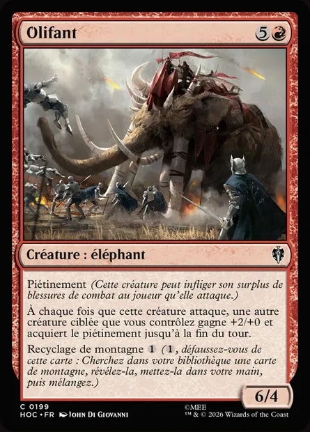 Olifant, carte Magic HOC 199 — extension The Hobbit Eternal